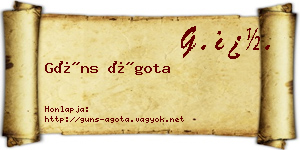 Güns Ágota névjegykártya